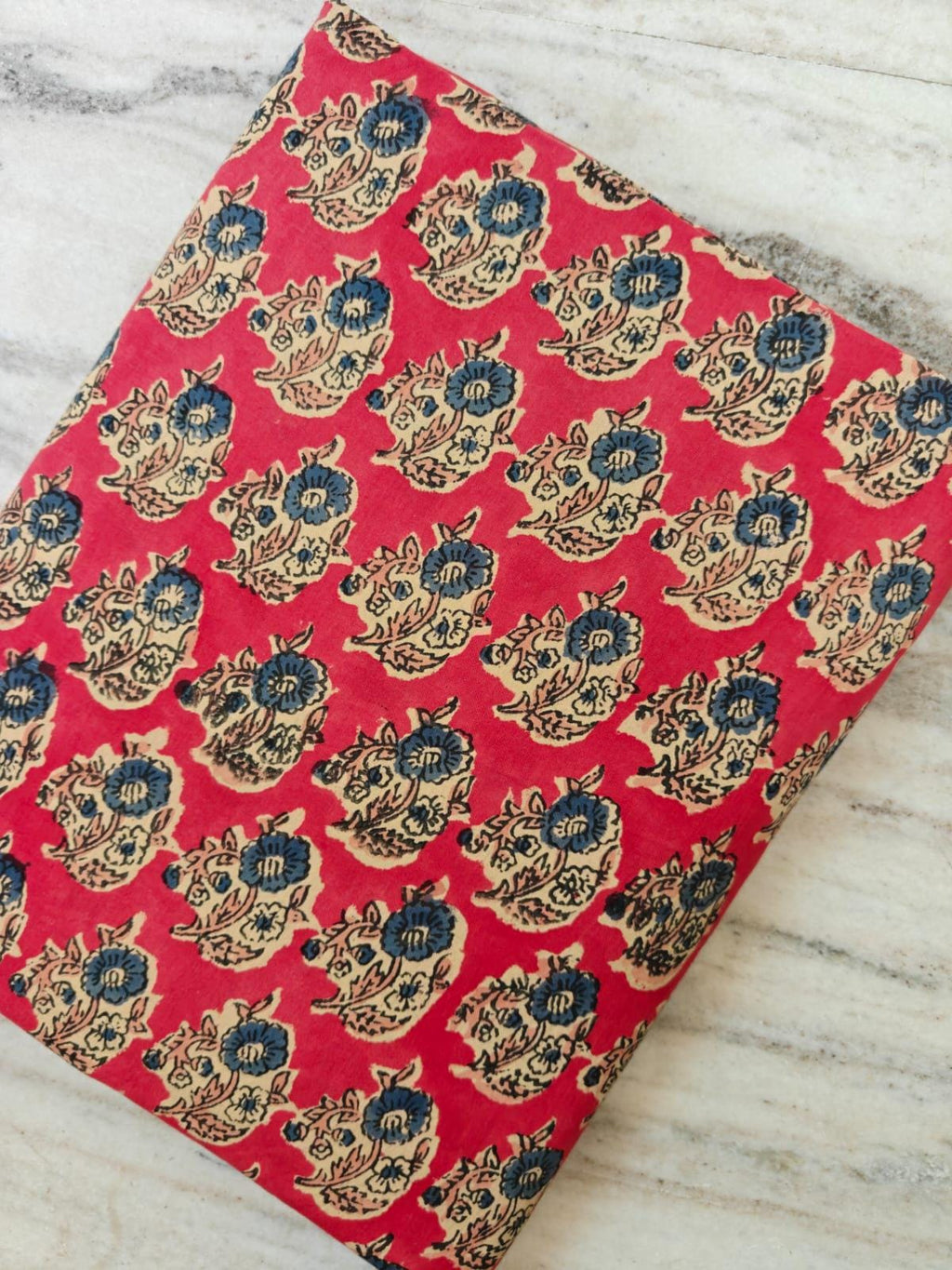 Red Block Print Cotton Fabric by the Yard, Floral 100% Cotton Hand Block Printed Indian Fabric, Buta Fabric, Boho Sewing Fabric, Napkins