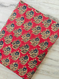 Red Block Print Cotton Fabric by the Yard, Floral 100% Cotton Hand Block Printed Indian Fabric, Buta Fabric, Boho Sewing Fabric, Napkins