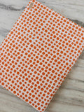 Orange Polka Dot Cotton Fabric by the Yard, White Background Dot Print Fabric, Quilting Fabric, Sewing Fabric, Craft Fabric, Apparel Textile