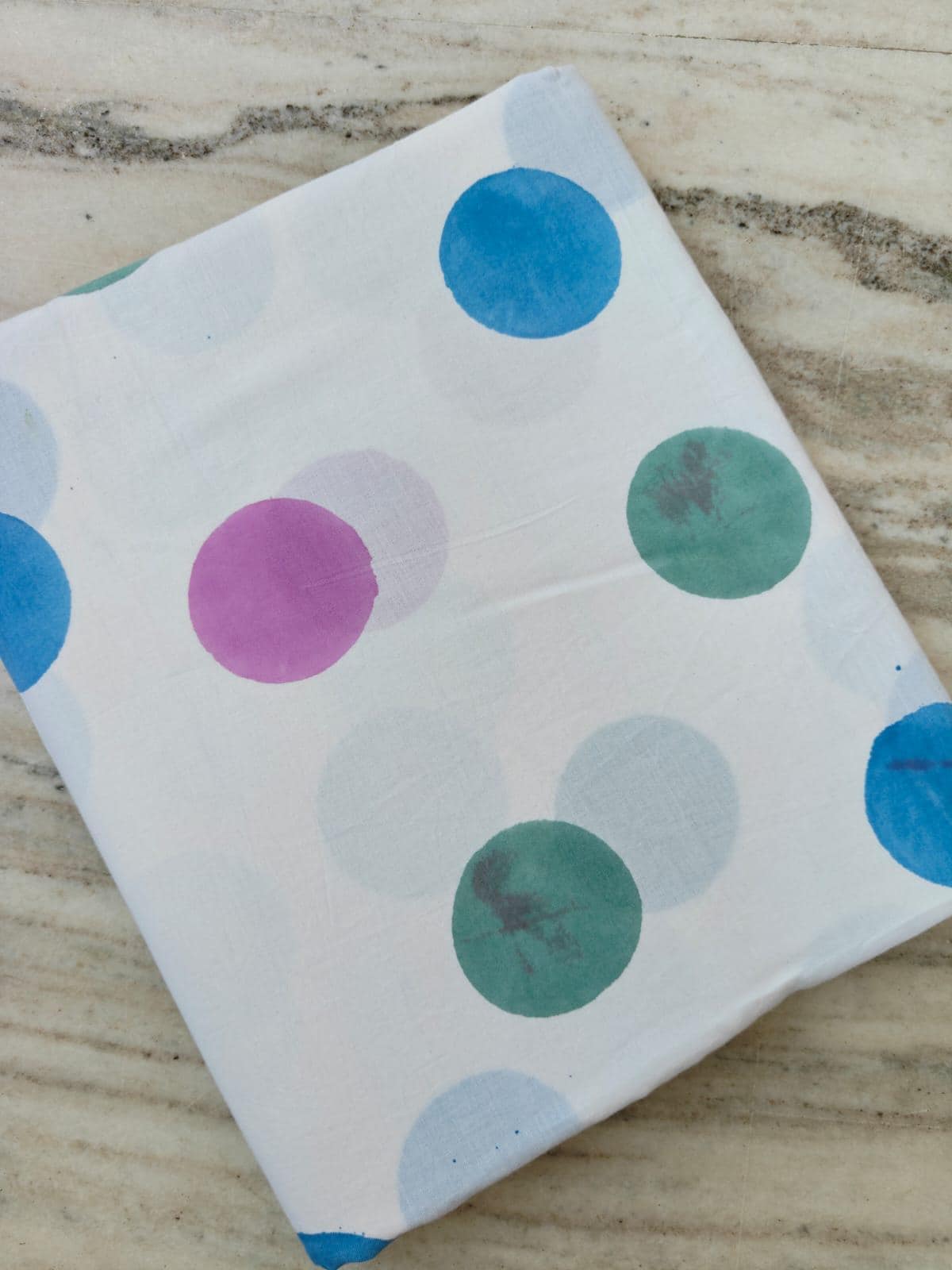Watercolor Polka Dot Cotton Fabric by the Yard, Colorful Dot Print Fabric, White Background Cotton, Quilting Fabric, Sewing, Craft Fabric