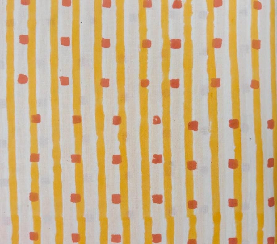 Yellow Geometric Floral Cotton Fabric, Hand Block Print Style Yellow Printed Cotton, Indian Dressmaking Quilting Craft Fabric by Yard Fabric