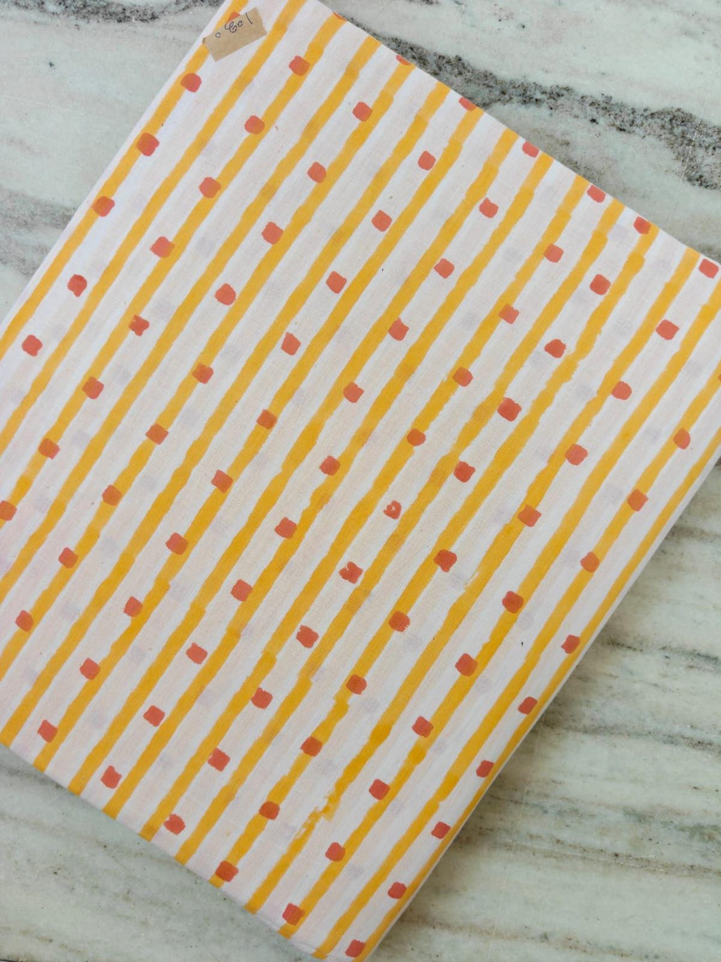 Yellow Geometric Floral Cotton Fabric, Hand Block Print Style Yellow Printed Cotton, Indian Dressmaking Quilting Craft Fabric by Yard Fabric