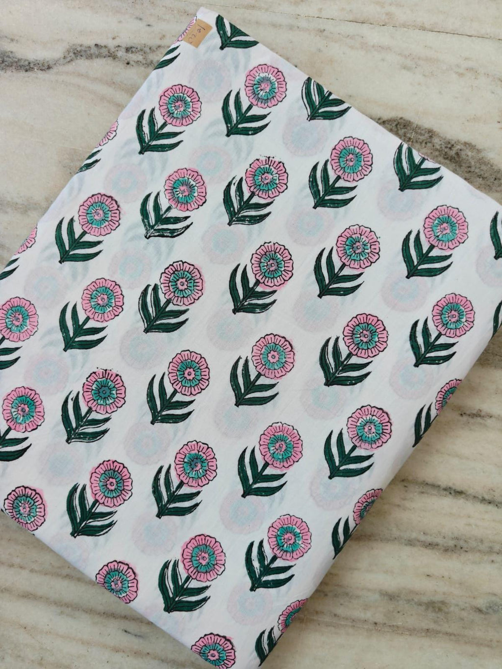 Pink Floral Cotton Fabric by Yard, Hand Block Print Fabric, Indian Cotton Fabric, Flower Print Material, Sewing Fabric, Soft Cotton Textile
