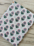 Pink Floral Cotton Fabric by Yard, Hand Block Print Fabric, Indian Cotton Fabric, Flower Print Material, Sewing Fabric, Soft Cotton Textile