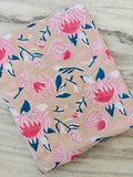 Pink Floral Cotton Fabric By Yard, Hand Block Print Indian Fabric, Quilting Sewing Dressmaking Boho Fabric, Home Decor, Personlized Dress