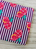 Pomegranate Cotton Fabric, Purple Stripe Fruit Print Fabric Hand Block Print Cotton Material, Quilting Fabric, Dressmaking Upholstery Fabric