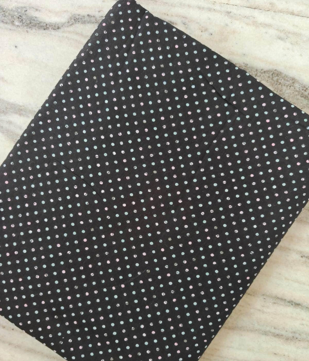 Black Polka Dot Cotton Fabric by Yard, Small Dot Print Cotton Textile, Modern Quilting Napkins Fabric, Dressmaking Fabric, Apparel Fabric