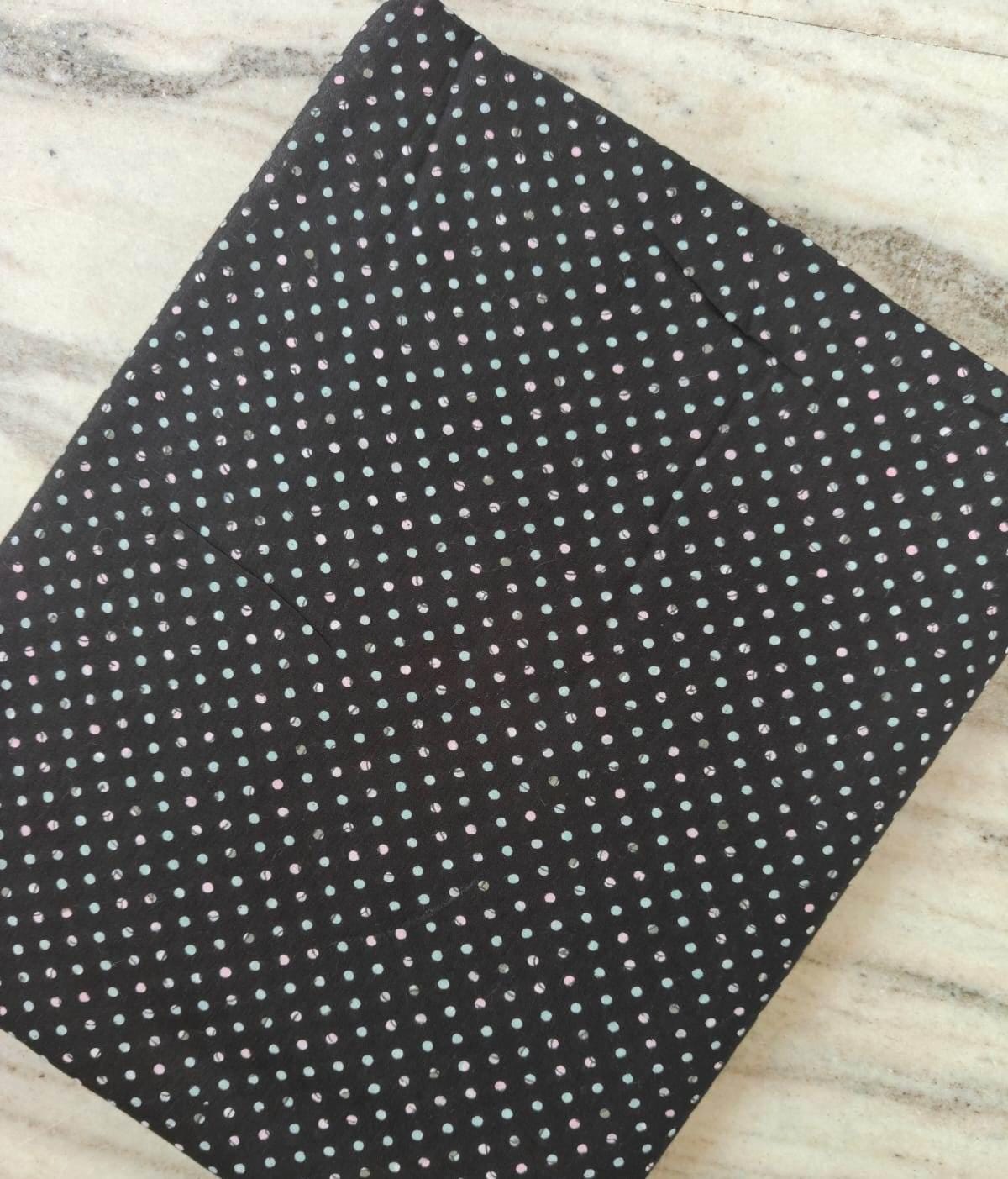 Black Polka Dot Cotton Fabric by Yard, Small Dot Print Cotton Textile, Modern Quilting Napkins Fabric, Dressmaking Fabric, Apparel Fabric