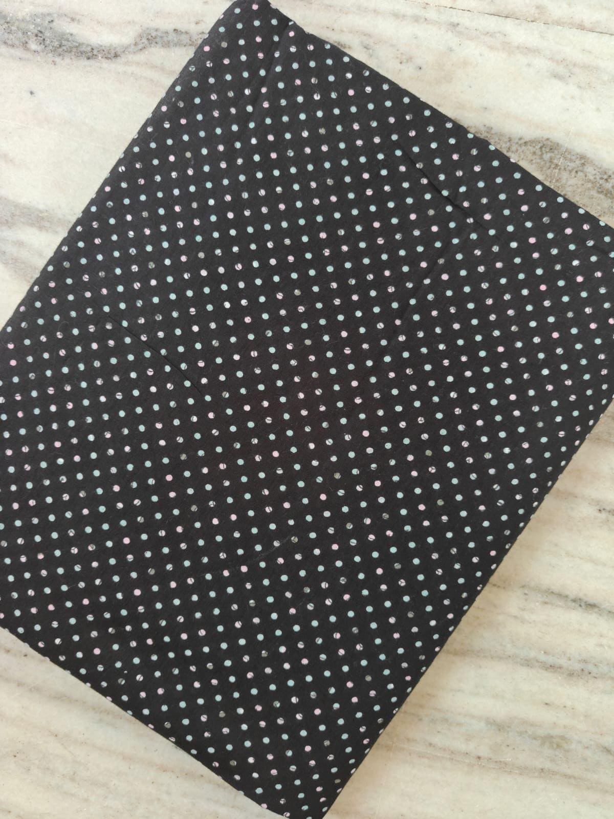 Black Polka Dot Cotton Fabric by Yard, Small Dot Print Cotton Textile, Modern Quilting Napkins Fabric, Dressmaking Fabric, Apparel Fabric