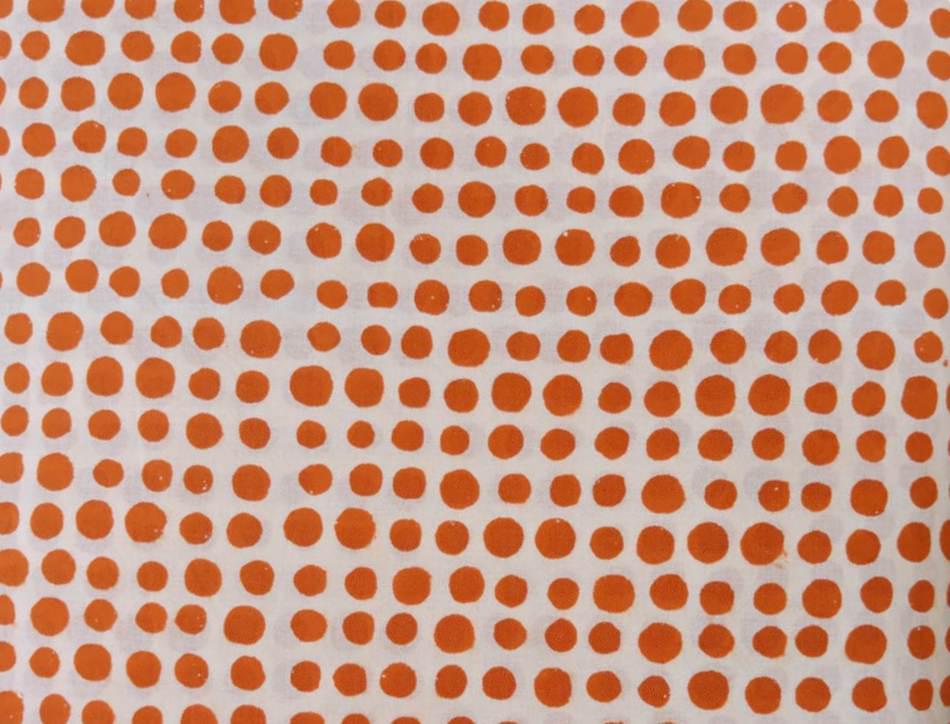 Orange Polka Dot Cotton Fabric by the Yard, White Background Dot Print Fabric, Quilting Fabric, Sewing Fabric, Craft Fabric, Apparel Textile