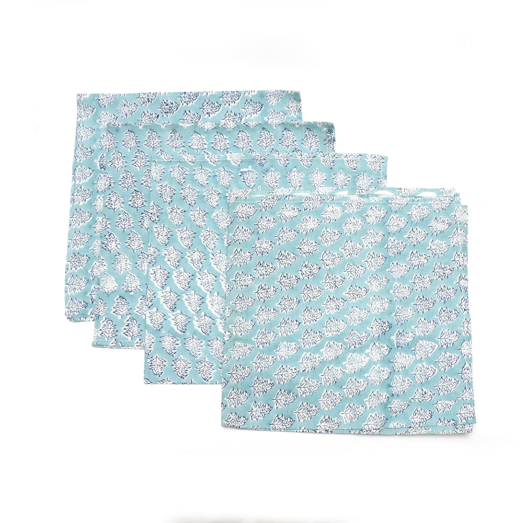 Aqua Blue Cotton Dinner Napkins Set, Reusable Cloth Napkins, Table Linen Decor, Eco Friendly Wedding Napkins, Kitchen Table Linens, Set of 4