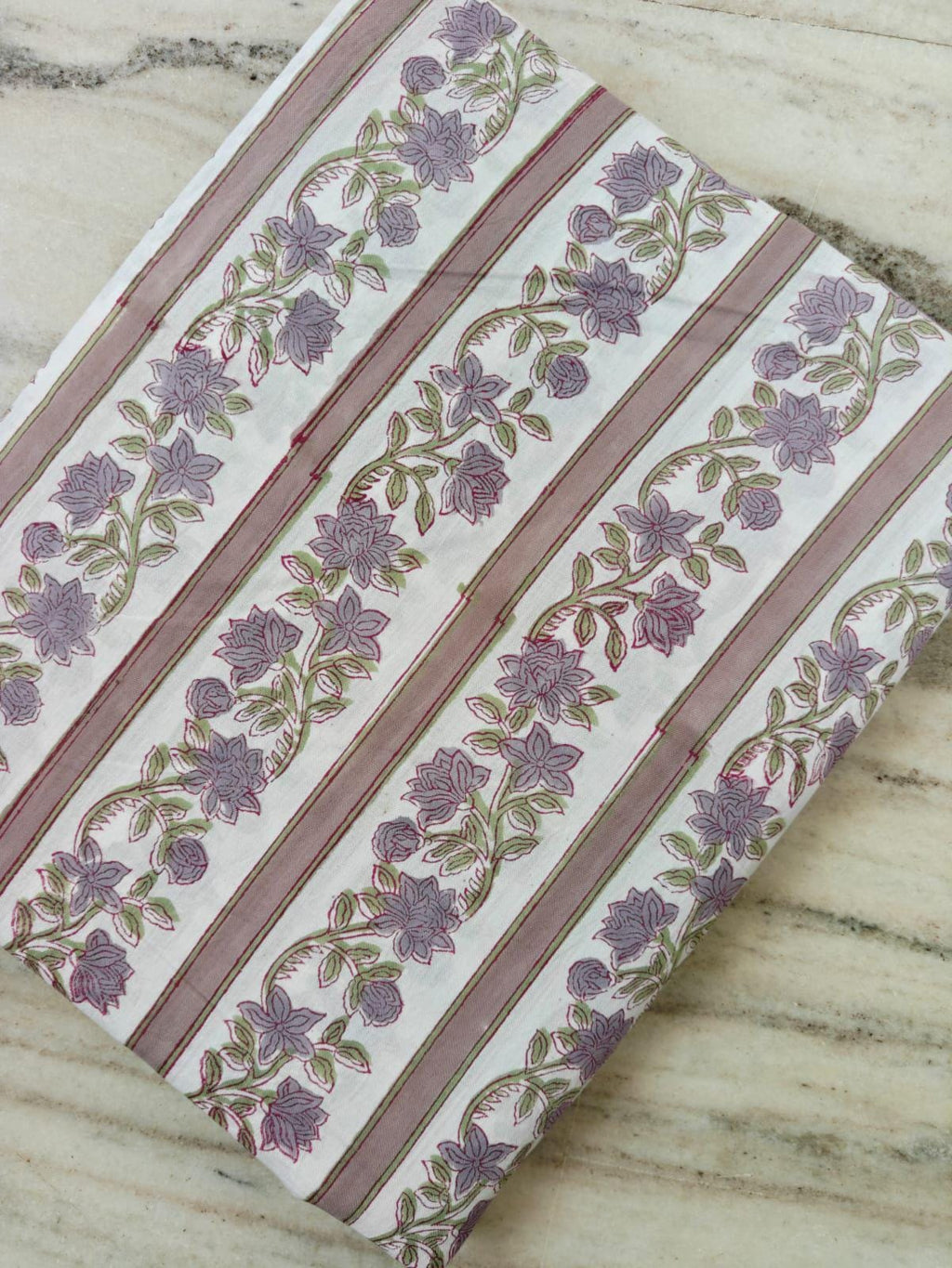 Floral Stripe Cotton Fabric by the Yard, White Pink Botanical Cotton Fabric, Vintage Floral Vine Print, Quilting Fabric, Sewing Material