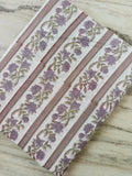 Floral Stripe Cotton Fabric by the Yard, White Pink Botanical Cotton Fabric, Vintage Floral Vine Print, Quilting Fabric, Sewing Material
