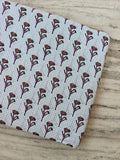 White Cotton Fabric by the Yard with Pink Floral Buti Print, Blue Checkered Background Fabric, Indian Block Print Cotton, Dressmaking Fabric