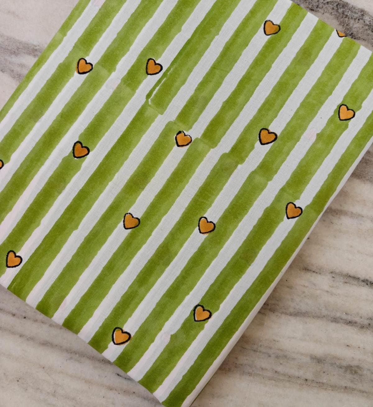 White Stripe Heart Cotton Fabric, Orange Heart Print Fabric, Valentine Fabric by the Yard, Cute Love Pattern Cotton Sewing Quilting Fabric