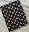 Black Cotton Floral Fabric by the Yard, Pink Block Print Cotton Fabric, Indian Hand Block Print Fabric, Soft Cotton Dress Material Fabric