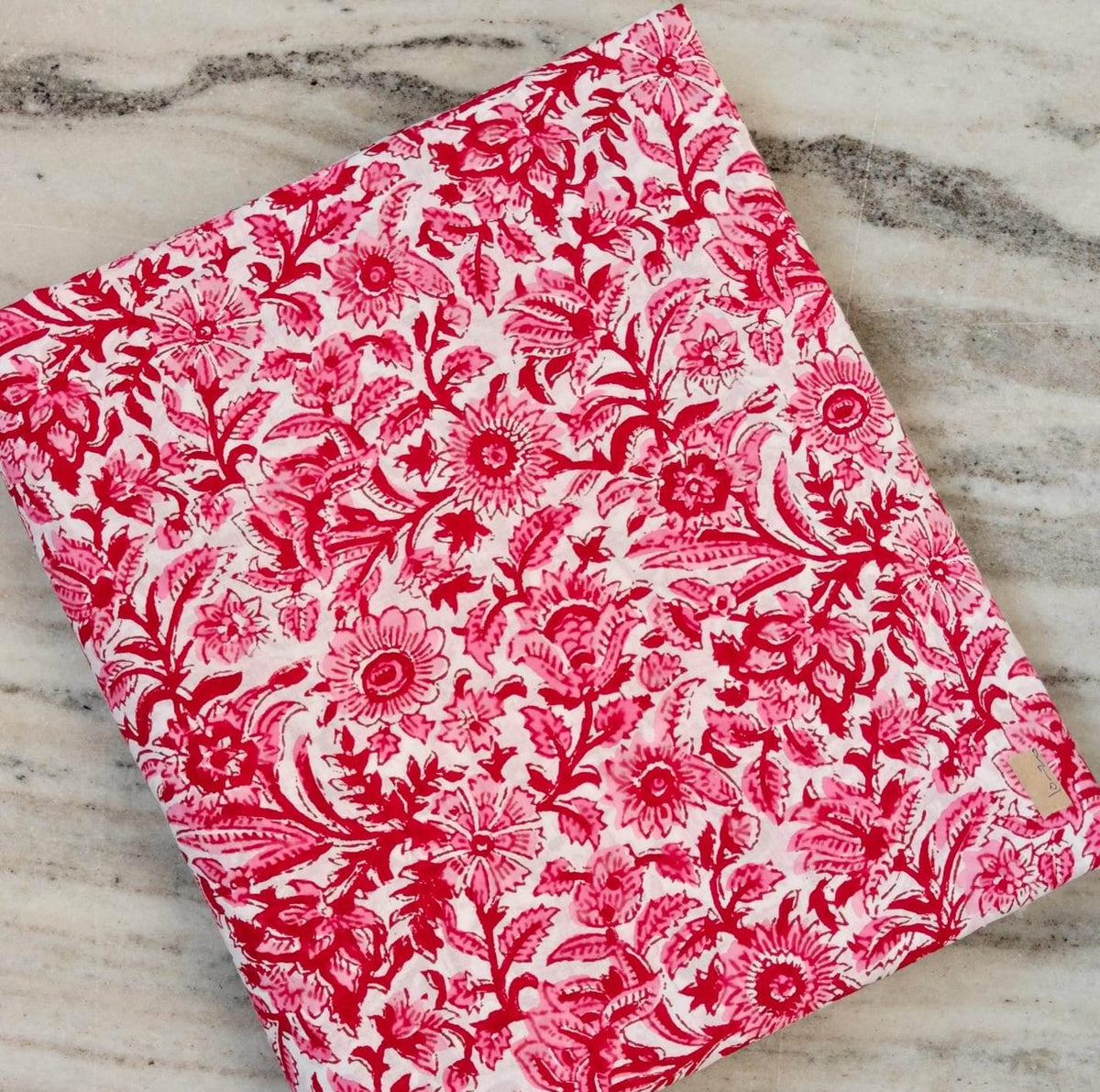 Pink Floral Cotton Fabric by the Yard, Indian Hand Block Print Fabric, Quilting Fabric, Dressmaking, Craft Fabric, Home Decor Textile Fabric