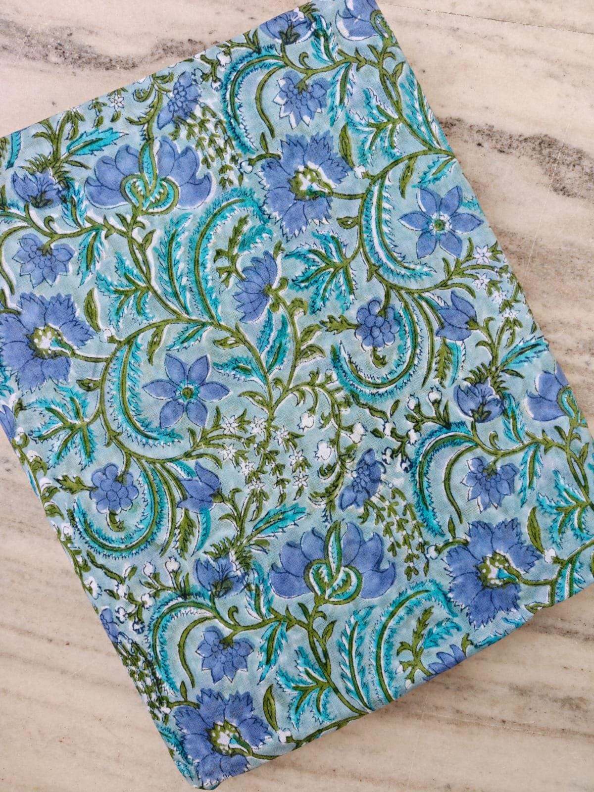 Blue Floral Cotton Fabric by the Yard, Botanical Vine Print Fabric, Light Blue Cotton Material, Quilting Fabric, Sewing Fabric, Dressmaking