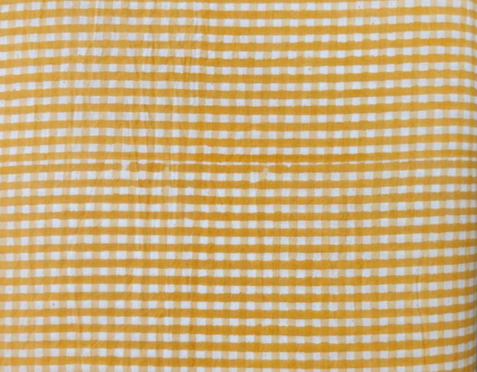 Yellow Gingham Cotton Fabric by the Yard, Mustard Check Cotton Fabric, Buffalo Check Fabric, Plaid Cotton, Quilting Fabric, Sewing Fabric