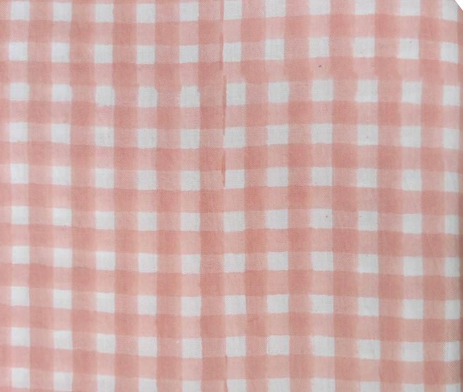 Pink Gingham Cotton Fabric by the Yard, Buffalo Check Cotton Fabric, Plaid Cotton Fabric for Quilting, Sewing, Dresses, Loose Running Fabric