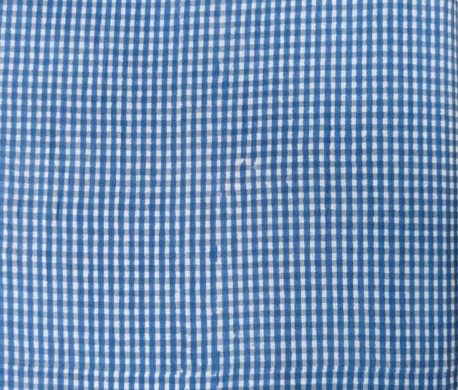 Blue Gingham Cotton Fabric by the Yard, Small Check Cotton Fabric, Buffalo Plaid Fabric for Quilting, Sewing, Crafts & Apparel, Loose Fabric