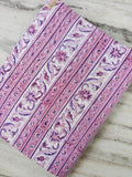 Pink Color Indian Hand Block Print Fabric, Floral 100% Cotton Quilting Fabric By The Yard, Dressmaking Fabric, Napkins Fabric, Loose Fabric
