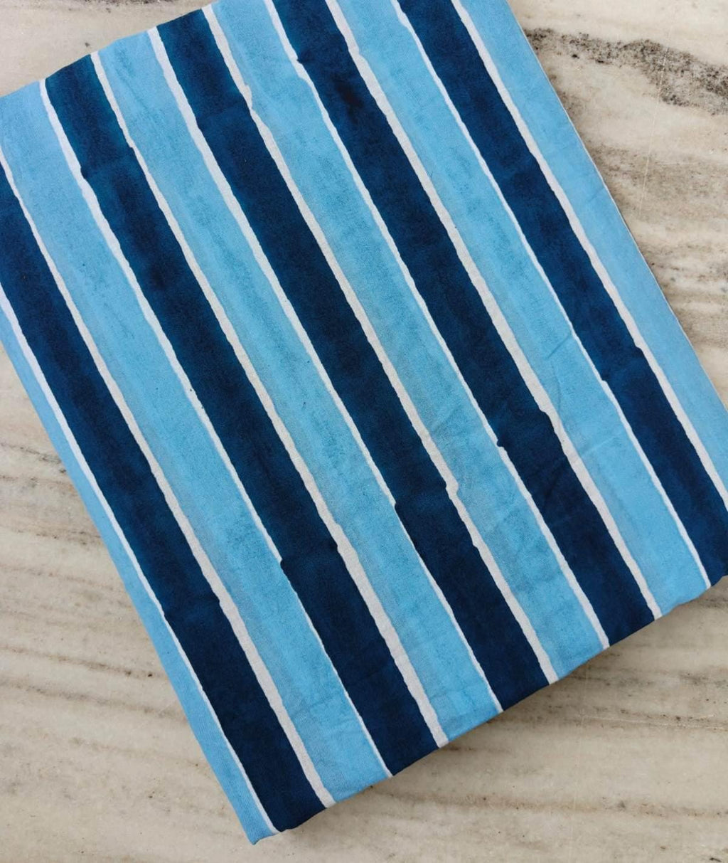 Navy & Sky Blue Stripe Cotton Fabric, Blue Striped Cotton Fabric by the Yard, Quilting Fabric, Apparel Fabric,  Soft Cotton Loose Textile