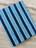 Navy & Sky Blue Stripe Cotton Fabric, Blue Striped Cotton Fabric by the Yard, Quilting Fabric, Apparel Fabric,  Soft Cotton Loose Textile