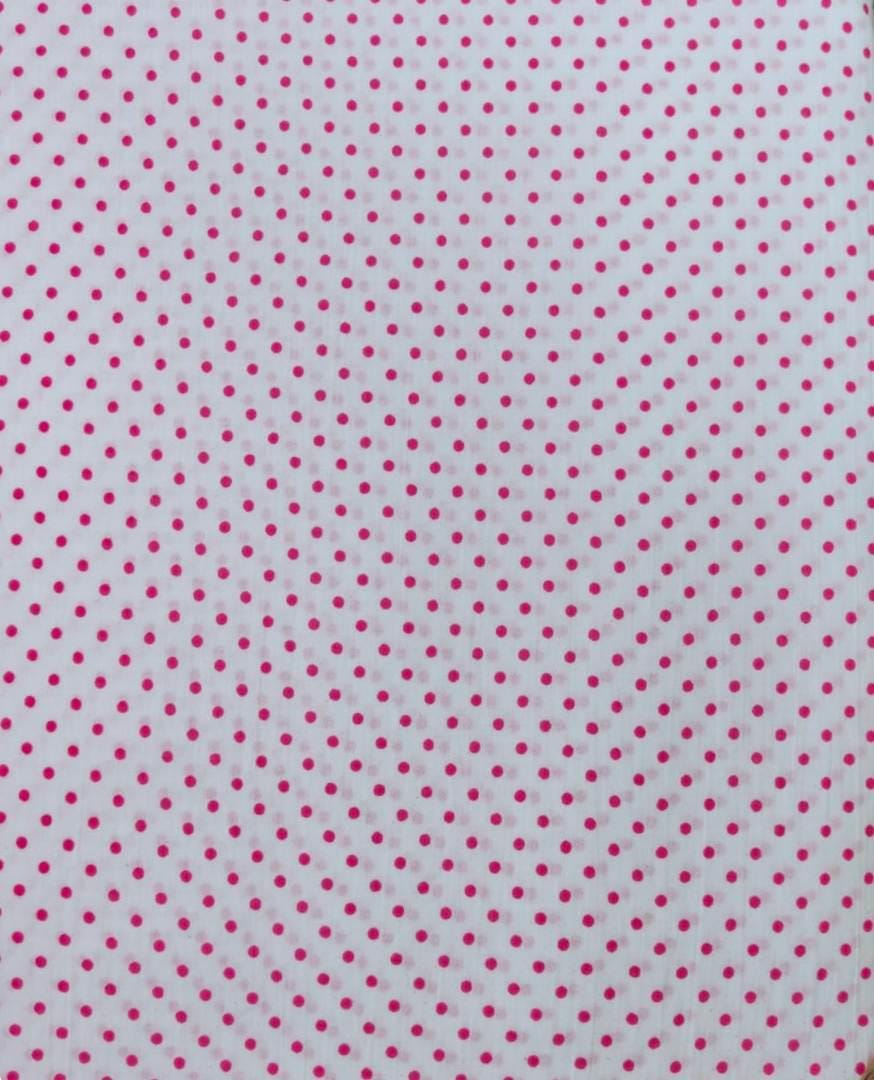 White Cotton Fabric with Hot Pink Polka Dots, Pink Dot Print Cotton Fabric by the Yard, Small Polka Dot Fabric, Quilting Sewing Fabric