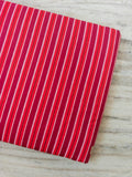 Red Pink Striped Cotton Fabric by the Yard, Soft Woven Cotton Material, Pinstripe Fabric for Dresses, Shirts, Quilting, Craft Sewing Fabric