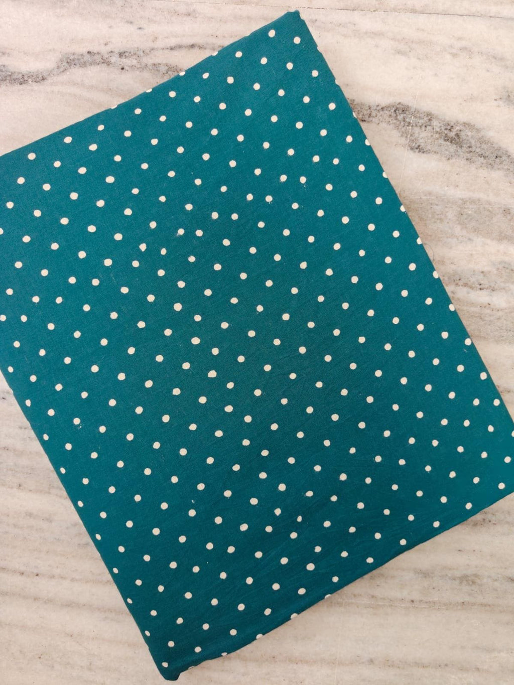 Teal Polka Dot Cotton Fabric by the Yard, Dark Teal White Mini Dot Print Fabric, Quilting Cotton Sewing Fabric Dressmaking Baby Quilt Fabric