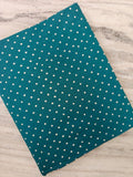 Teal Polka Dot Cotton Fabric by the Yard, Dark Teal White Mini Dot Print Fabric, Quilting Cotton Sewing Fabric Dressmaking Baby Quilt Fabric