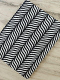 Black White Abstract Cotton Fabric by the Yard, Hand Block Print Cotton Fabric, Modern Geometric Fabric for Sewing, Quilting & Home Decor