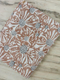 Beige Floral Cotton Fabric by the Yard, Hand Block Print Cotton Fabric, Daisy Flower Fabric for Sewing, Quilting, Dresses & Home Decor
