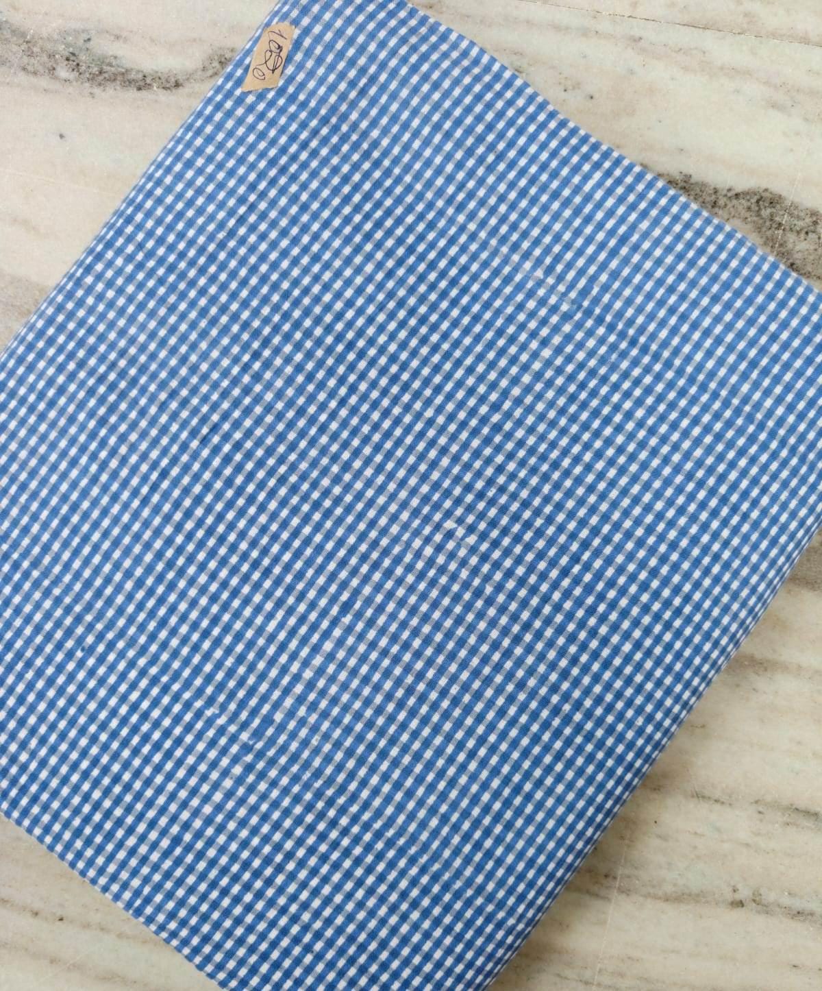 Blue Gingham Cotton Fabric by the Yard, Small Check Cotton Fabric, Buffalo Plaid Fabric for Quilting, Sewing, Crafts & Apparel, Loose Fabric