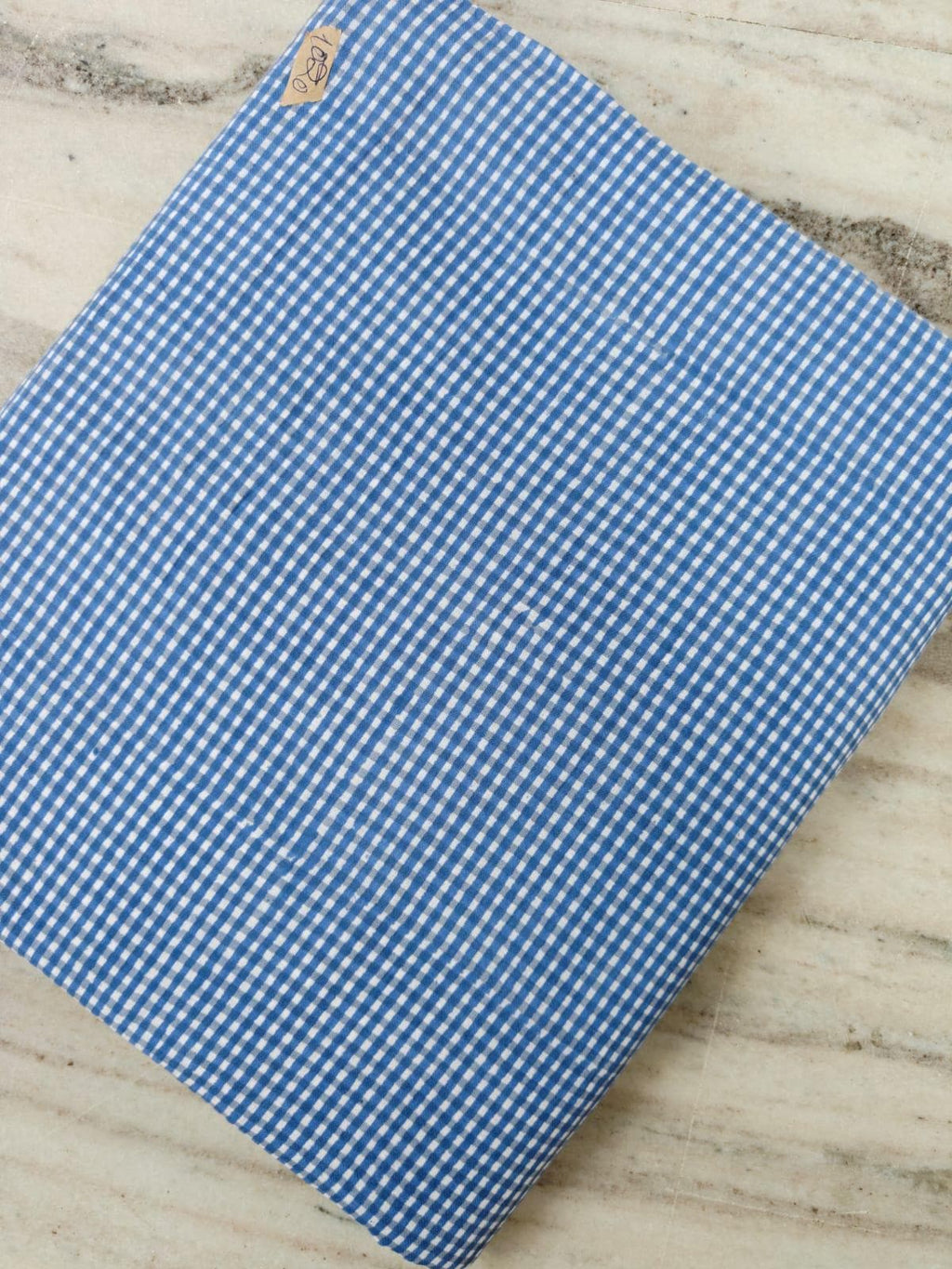 Blue Gingham Cotton Fabric by the Yard, Small Check Cotton Fabric, Buffalo Plaid Fabric for Quilting, Sewing, Crafts & Apparel, Loose Fabric