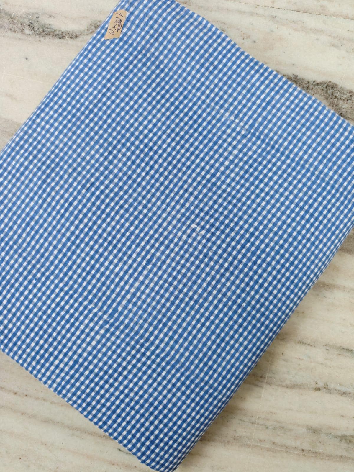 Blue Gingham Cotton Fabric by the Yard, Small Check Cotton Fabric, Buffalo Plaid Fabric for Quilting, Sewing, Crafts & Apparel, Loose Fabric