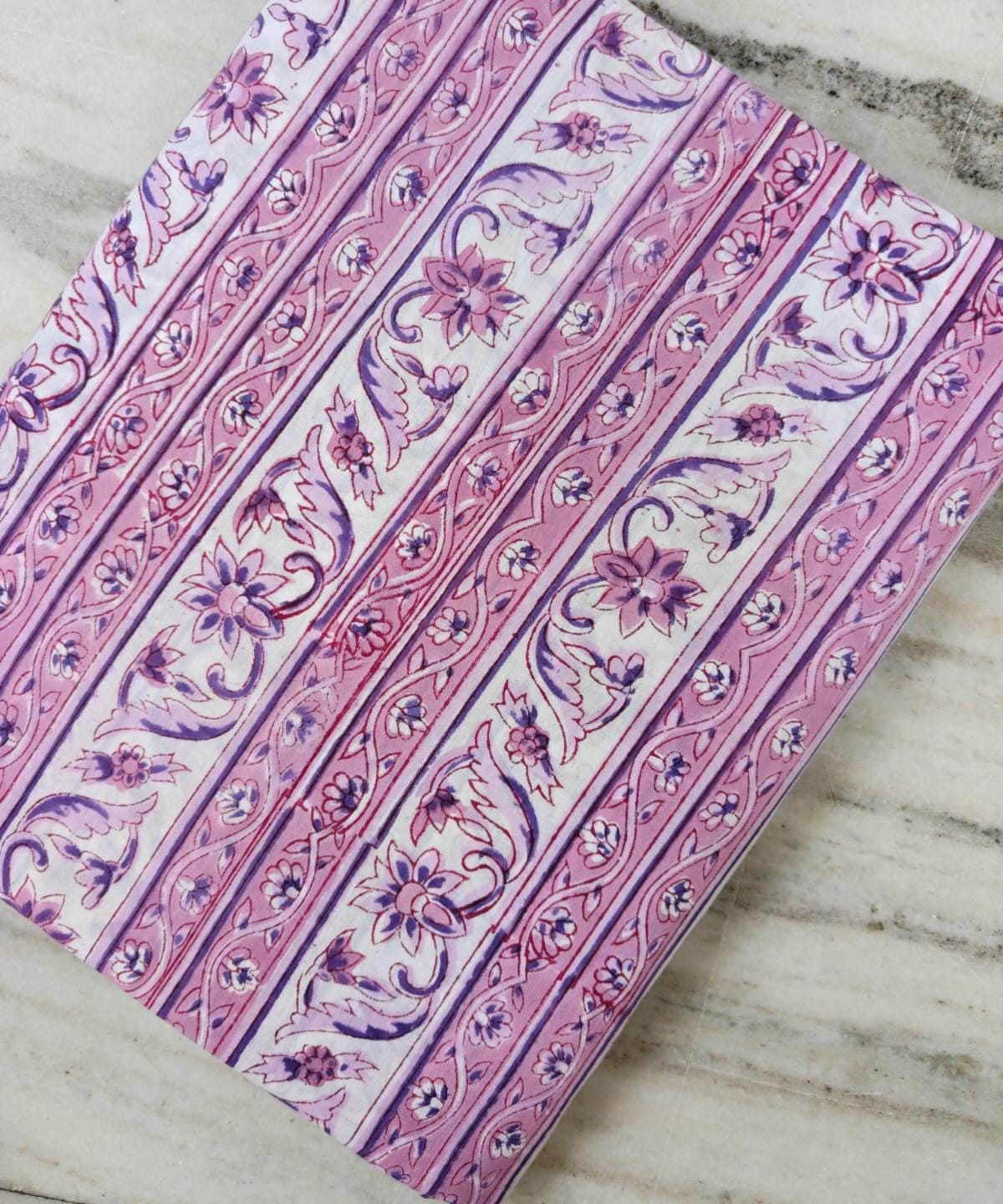 Pink Color Indian Hand Block Print Fabric, Floral 100% Cotton Quilting Fabric By The Yard, Dressmaking Fabric, Napkins Fabric, Loose Fabric