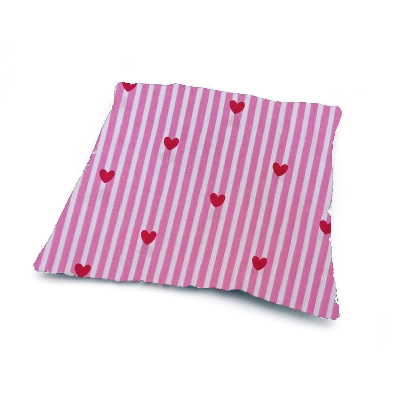 Pink Heart Cotton Cushion Cover, Red Heart Striped Throw Pillow Cover, Valentine Decorative Pillow, Cute Coquette Home Decor, Gift for Her