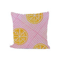 Pink Lemon Cushion Cover, Citrus Throw Pillow Cover, Yellow Lemon Slice Cotton Pillow Case, Summer Farmhouse Home Decor, Sofa Cushion Cover