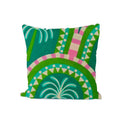 Indian Hand Block Print Cushion Cover, Green Tropical Palm Tree Pillow Cover, 100% Cotton Boho Throw Pillow Case, Modern Home Decor