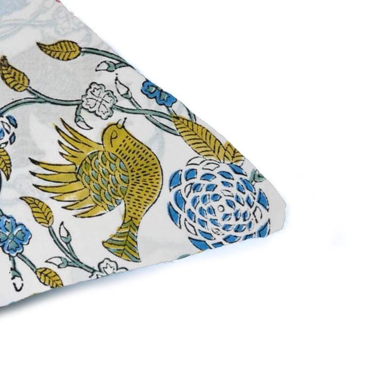 Bird Floral Cushion Cover, Botanical Throw Pillow Cover, Cotton Cushion Cover, Cottagecore Home Decor, Nature Inspired Pillow Case