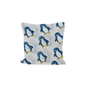 Blue Penguin Pillow Cover, Cute Animal Cushion Cover, Kids Nursery Throw Pillow, Cotton Decorative Pillow Case, Cartoon Penguin Home Decor