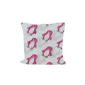 Pink Penguin Cushion Cover | Cute Penguin Throw Pillow Cover | Animal Print Pillow Case | Cotton Decorative Cushion Cover | Kids Room Decor