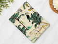 2.80 Yard Safari Animal Cotton Fabric, Jungle Animal Print Fabric, Hand Block Print Cotton, Leopard Toucan Monkey Fabric, Fabric by Yard