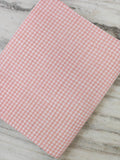 Pink Gingham Cotton Fabric, 100 % Floral Indian Soft Blush Pink & White Checkered Print Fabric, Sewing Quilting Cotton Textile, Loose Fabric