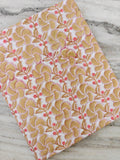 Mustard Floral Cotton Fabric, Indian Block Print Fabric, Floral Print Cotton, Quilting Fabric, Sewing Fabric, Dressmaking Textile, Napkins