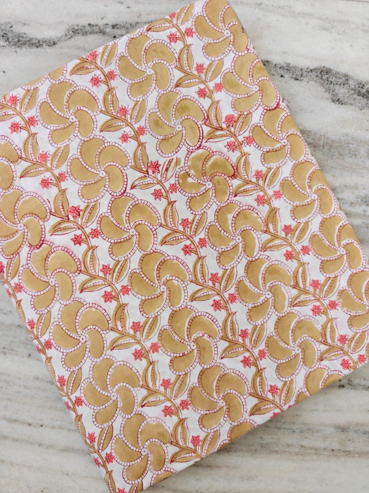 Mustard Floral Cotton Fabric, Indian Block Print Fabric, Floral Print Cotton, Quilting Fabric, Sewing Fabric, Dressmaking Textile, Napkins