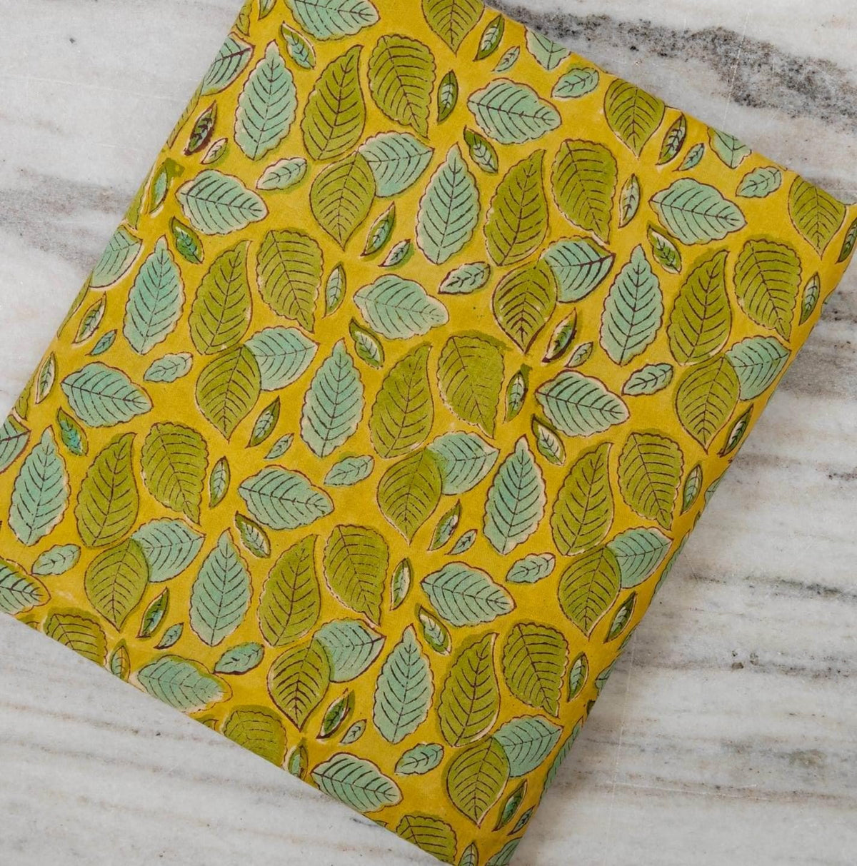 Mustard Yellow Leaf Print Cotton Fabric, Botanical Cotton Fabric, Indian Block Print Fabric, Quilting Cotton, Sewing & Craft Running Fabric
