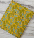 Mustard Yellow Leaf Print Cotton Fabric, Botanical Cotton Fabric, Indian Block Print Fabric, Quilting Cotton, Sewing & Craft Running Fabric